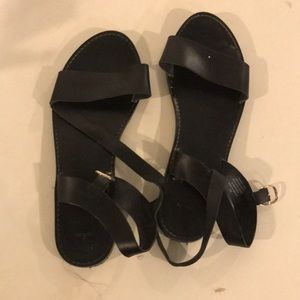 Steve Madden Black Leather Sandals